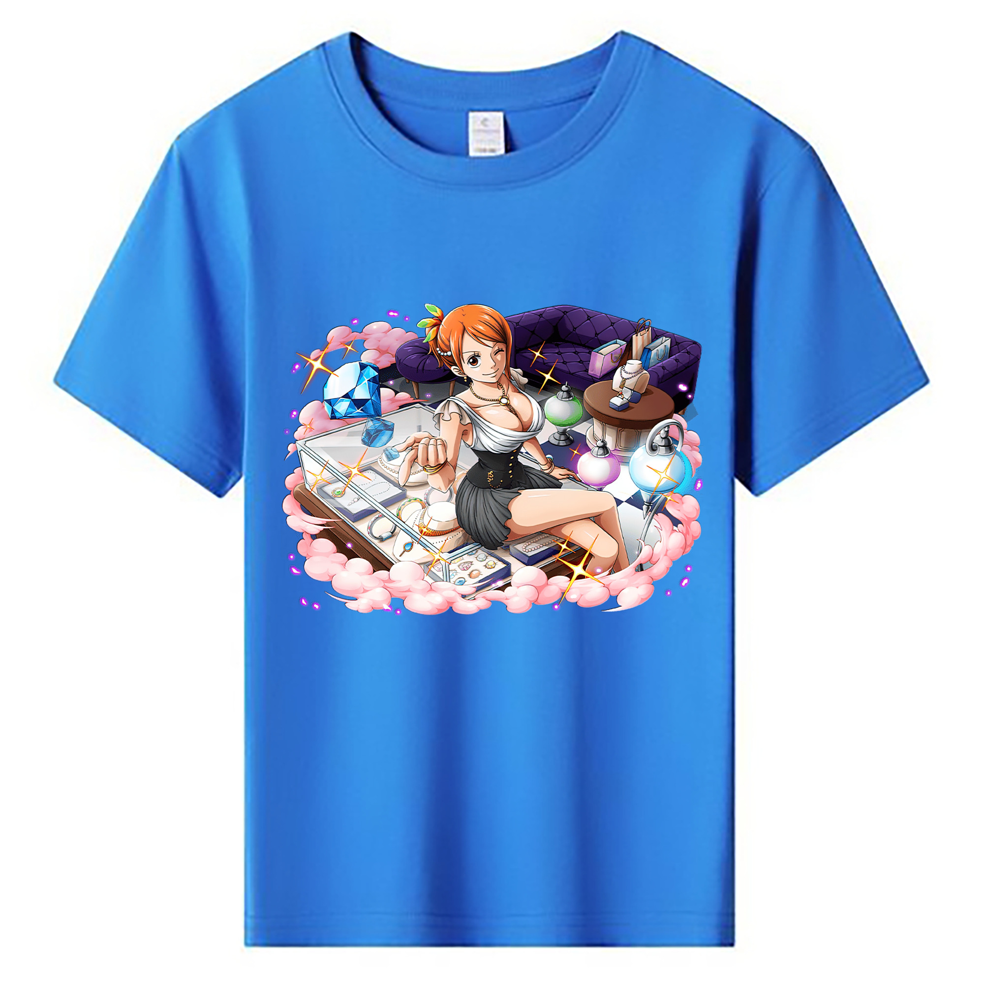 （画像用） ワンピース ナミ ONE PIECE Nami 綿100％キッズTシャツ（フロントプリント）